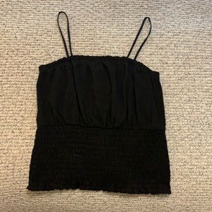 Black Stretchy Cinched-waist tank